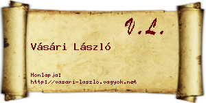 Vásári László névjegykártya